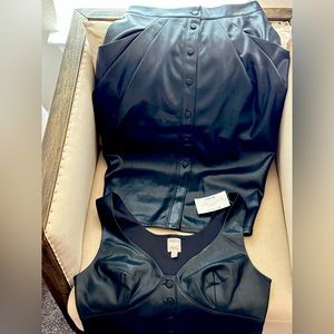 Faux leather skirt and vest